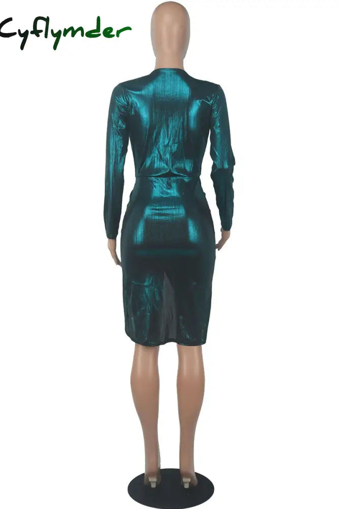 Cyflymder - Pink Fashion Sexy Solid Bandage Draw String V Neck Long Sleeve Dresses
