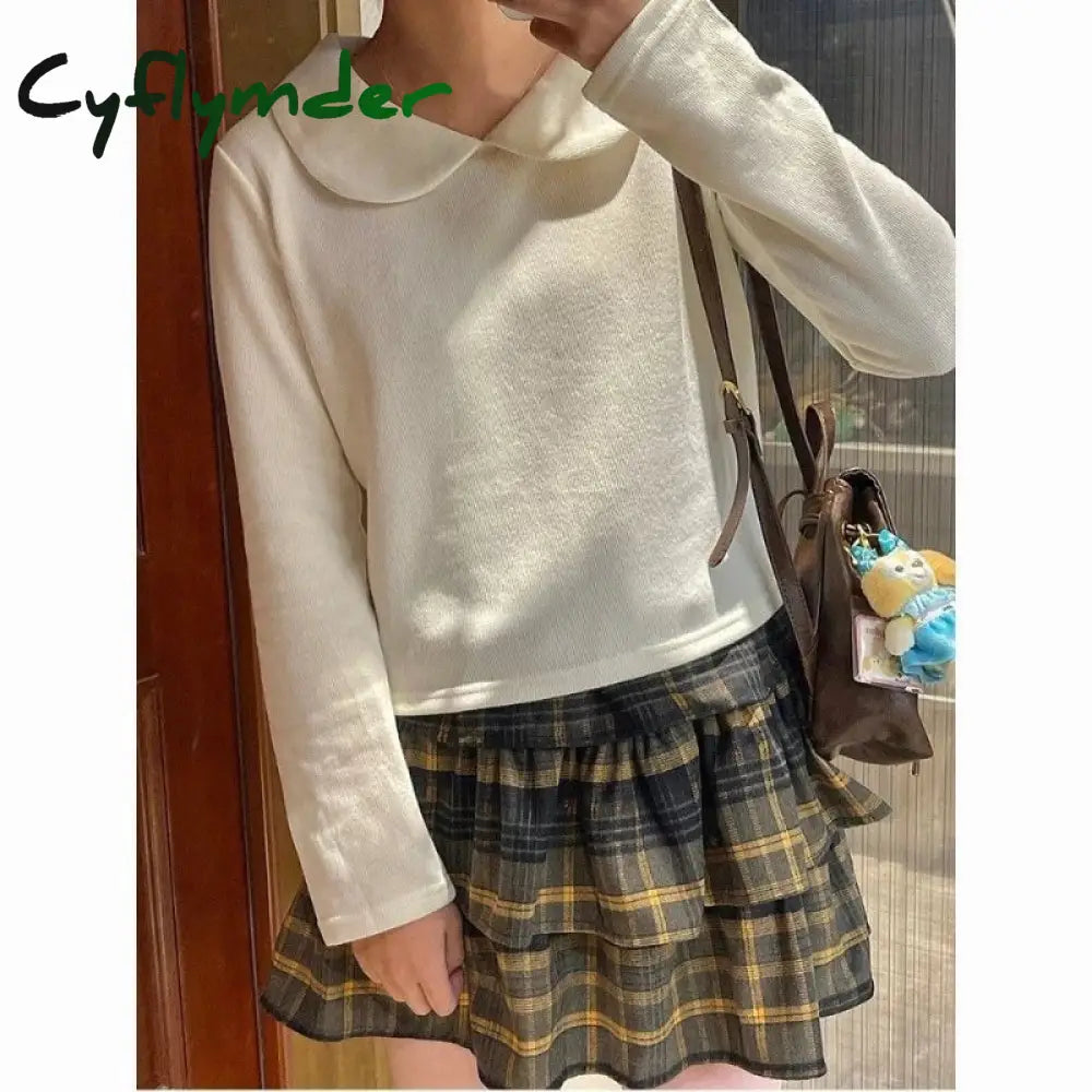 Cyflymder Plaid Ruffle Mini Skirt Women Kawaii Japanese Style Harajuku Vintage Short Skirts Cutecore Street Pleated