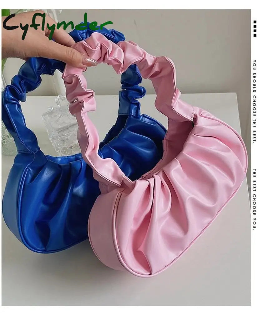 Cyflymder Pleated Cloud Handlebags For Women Shoulder Bags Leisure Armpit Bag Shopping New Trend