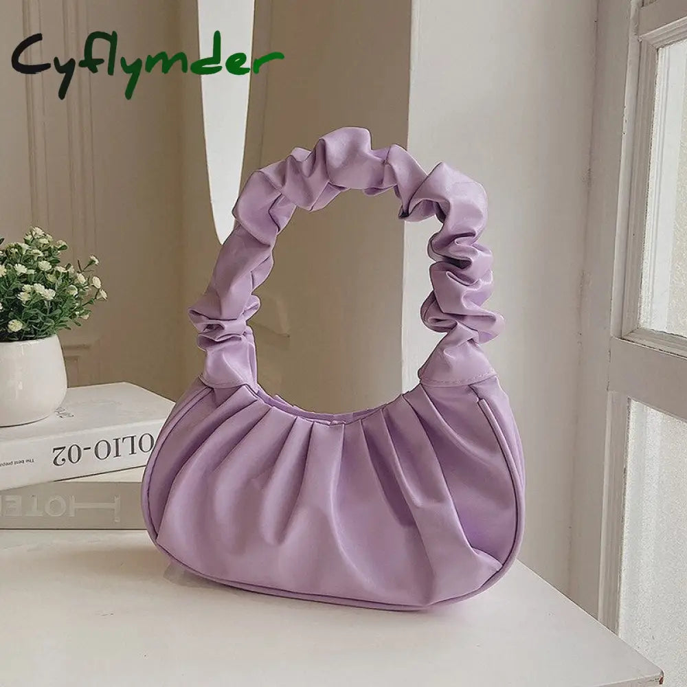 Cyflymder Pleated Cloud Handlebags For Women Shoulder Bags Leisure Armpit Bag Shopping New Trend