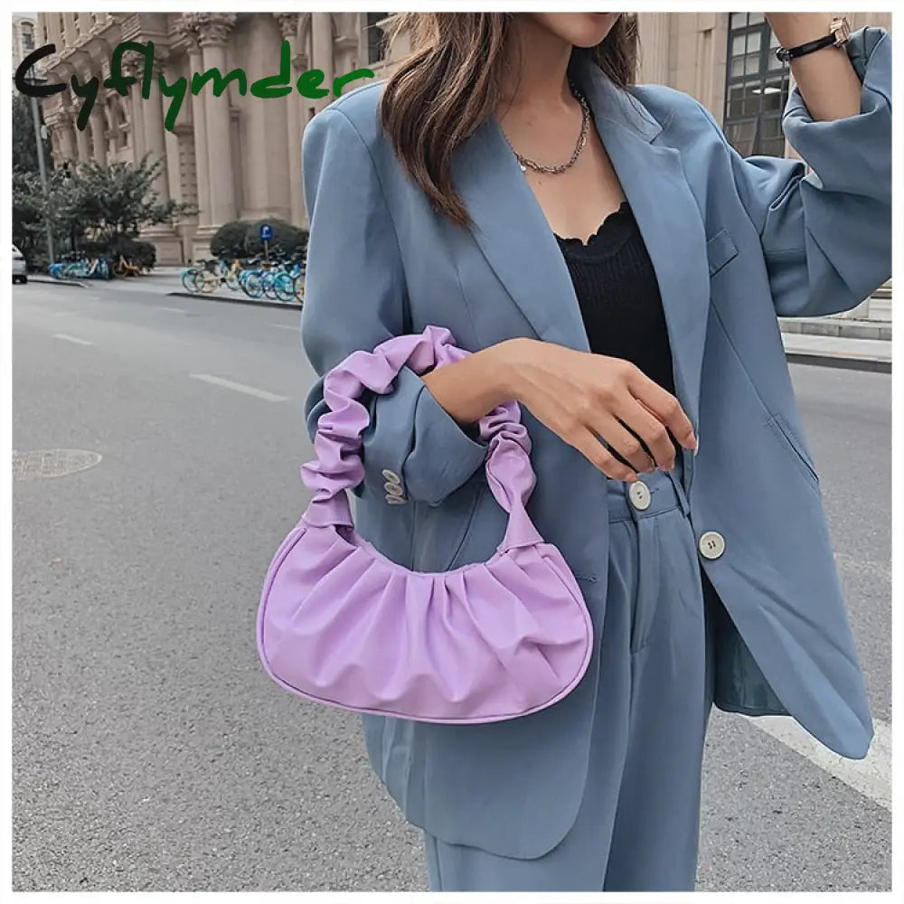 Cyflymder Pleated Cloud Handlebags For Women Shoulder Bags Leisure Armpit Bag Shopping New Trend