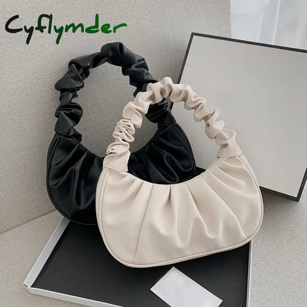 Cyflymder Pleated Cloud Handlebags For Women Shoulder Bags Leisure Armpit Bag Shopping New Trend