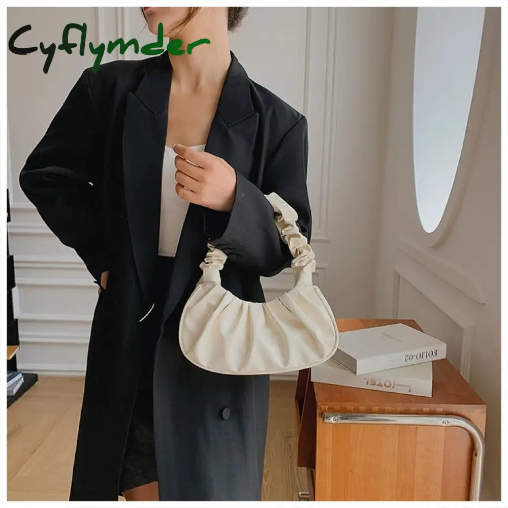 Cyflymder Pleated Cloud Handlebags For Women Shoulder Bags Leisure Armpit Bag Shopping New Trend