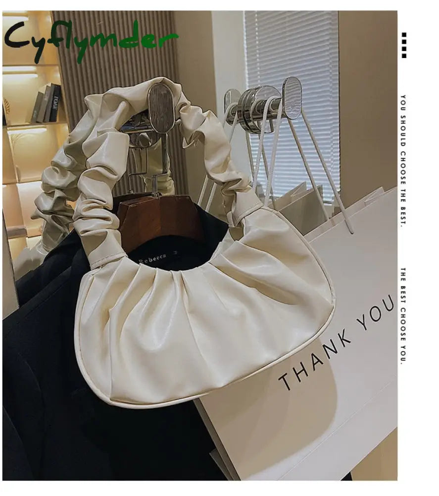 Cyflymder Pleated Cloud Handlebags For Women Shoulder Bags Leisure Armpit Bag Shopping New Trend