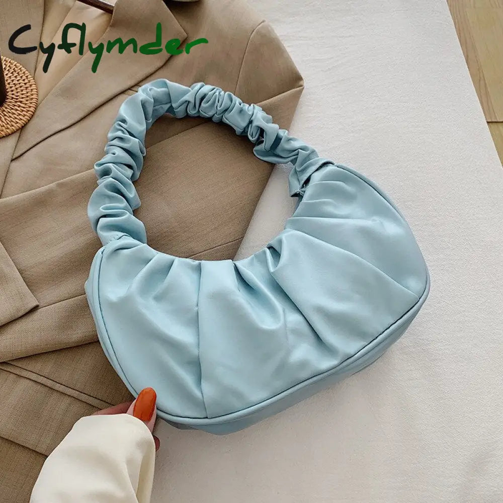 Cyflymder Pleated Cloud Handlebags For Women Shoulder Bags Leisure Armpit Bag Shopping New Trend