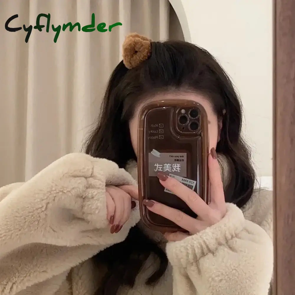 Cyflymder Plush Cat Ears Hair Clips For Women Girls Lamb Cashmere Hairpin Forehead Bangs Clip Fluffy Children New