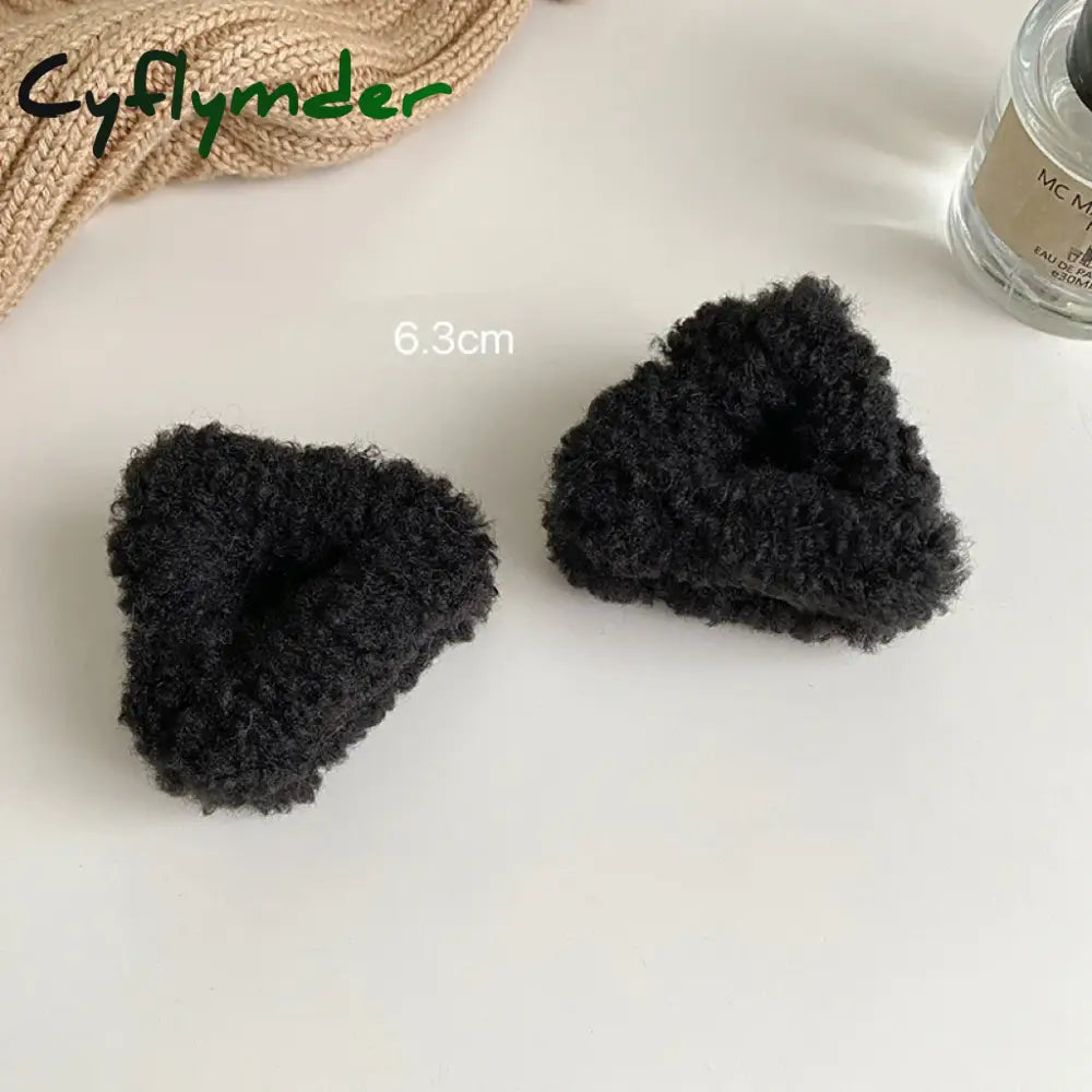 Cyflymder Plush Cat Ears Hair Clips For Women Girls Lamb Cashmere Hairpin Forehead Bangs Clip Fluffy Children New