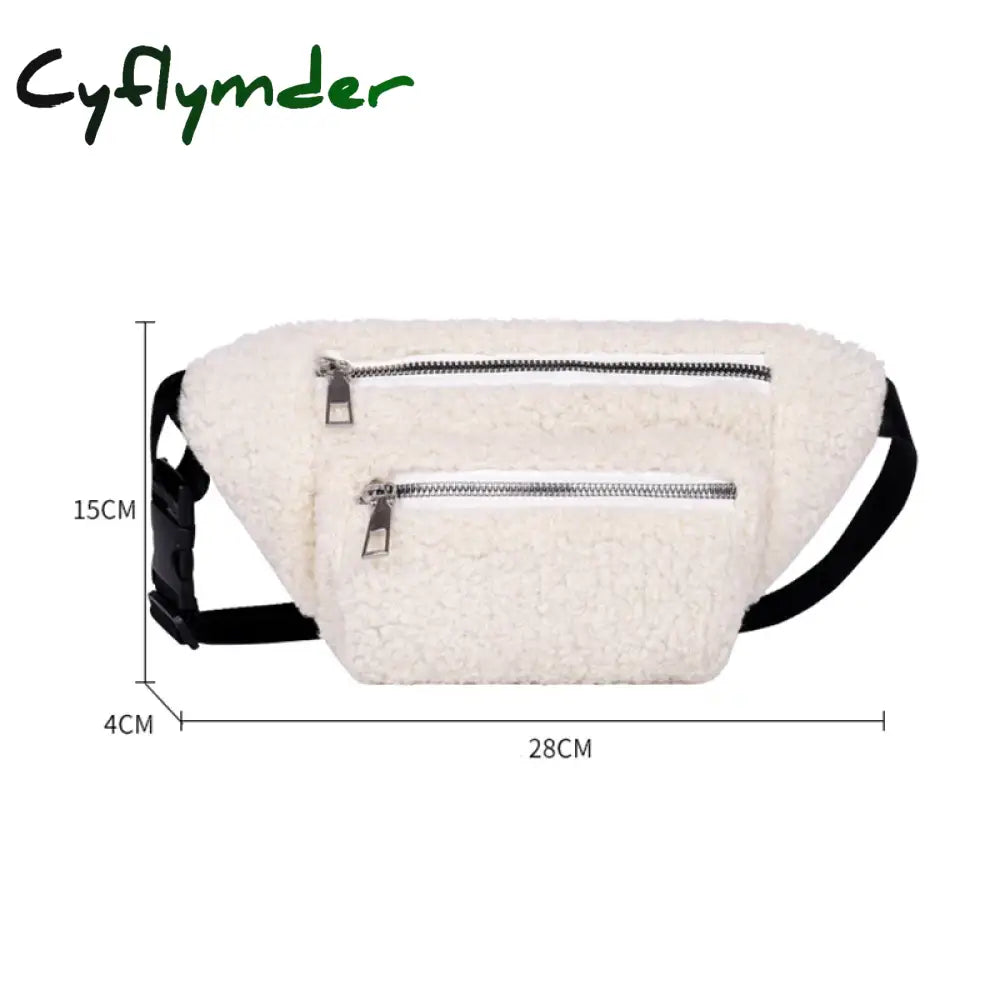 Cyflymder Plush Women’s Waist Bag Solid Color Belt Bags Shoulder Crossbody Chest Brand Designer