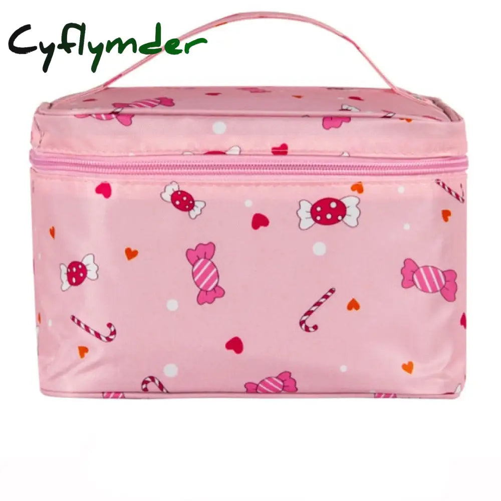 Cyflymder Polyester Multifunction Women Cosmetic Bag Travel Toiletries Storage Organize Handbag