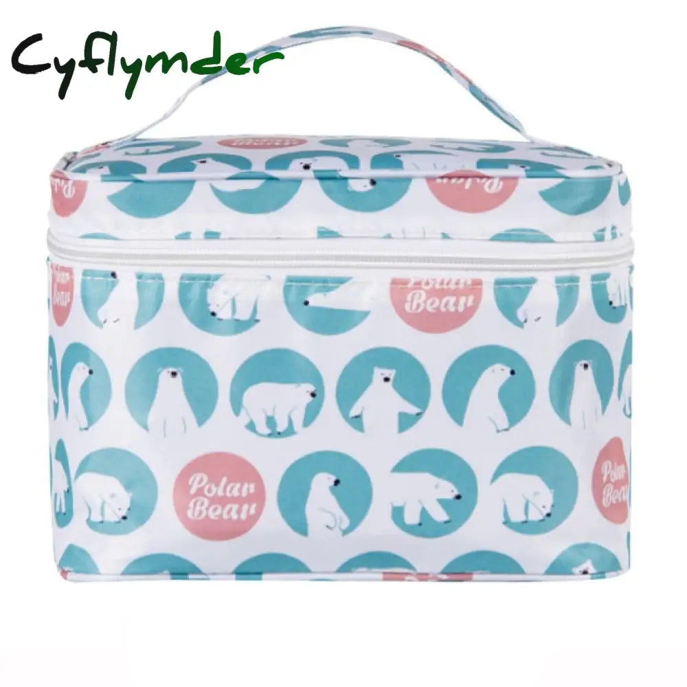 Cyflymder Polyester Multifunction Women Cosmetic Bag Travel Toiletries Storage Organize Handbag