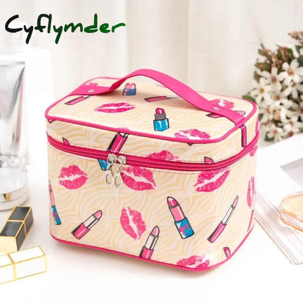 Cyflymder Polyester Multifunction Women Cosmetic Bag Travel Toiletries Storage Organize Handbag