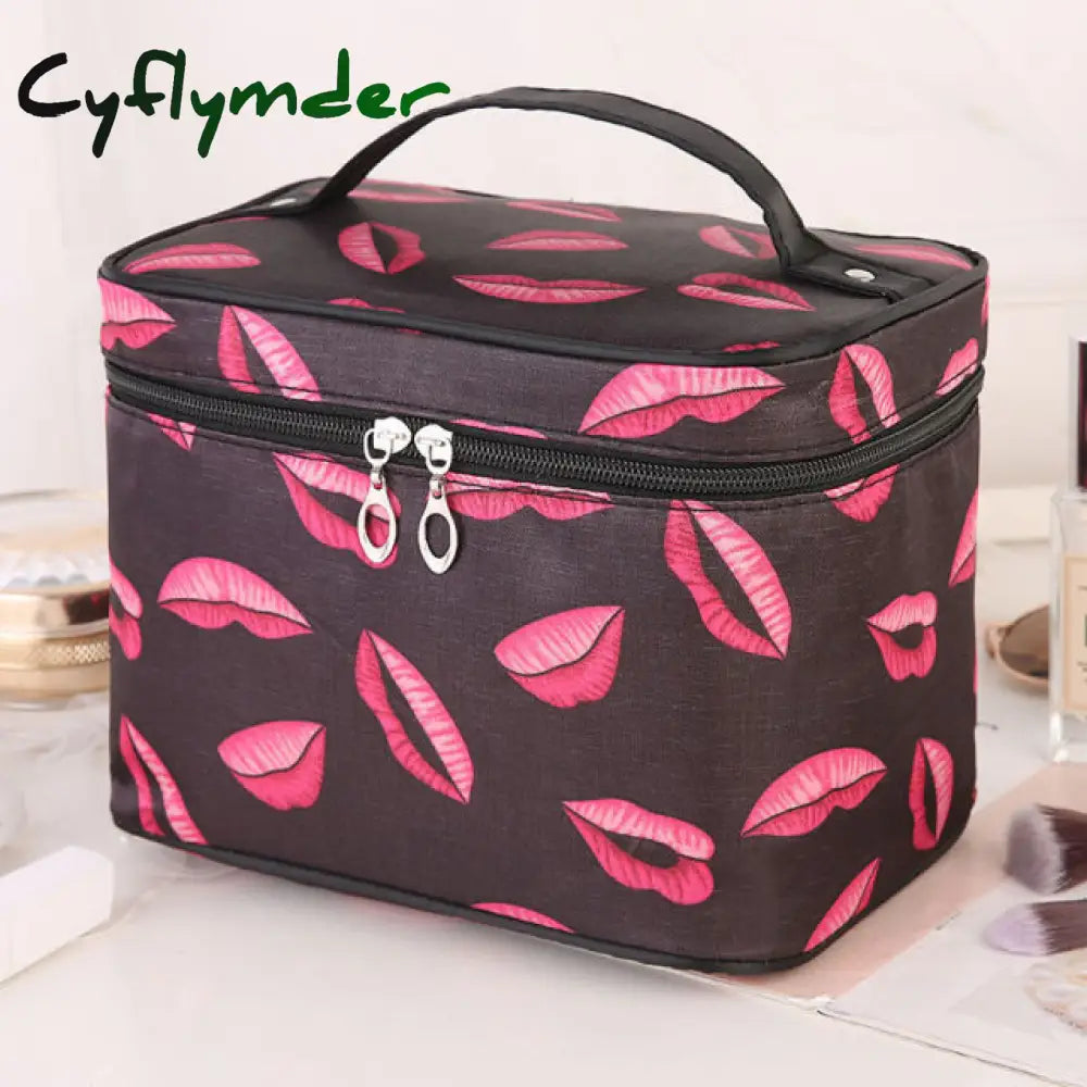 Cyflymder Polyester Multifunction Women Cosmetic Bag Travel Toiletries Storage Organize Handbag