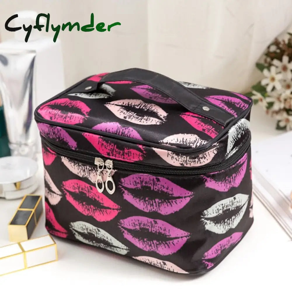 Cyflymder Polyester Multifunction Women Cosmetic Bag Travel Toiletries Storage Organize Handbag