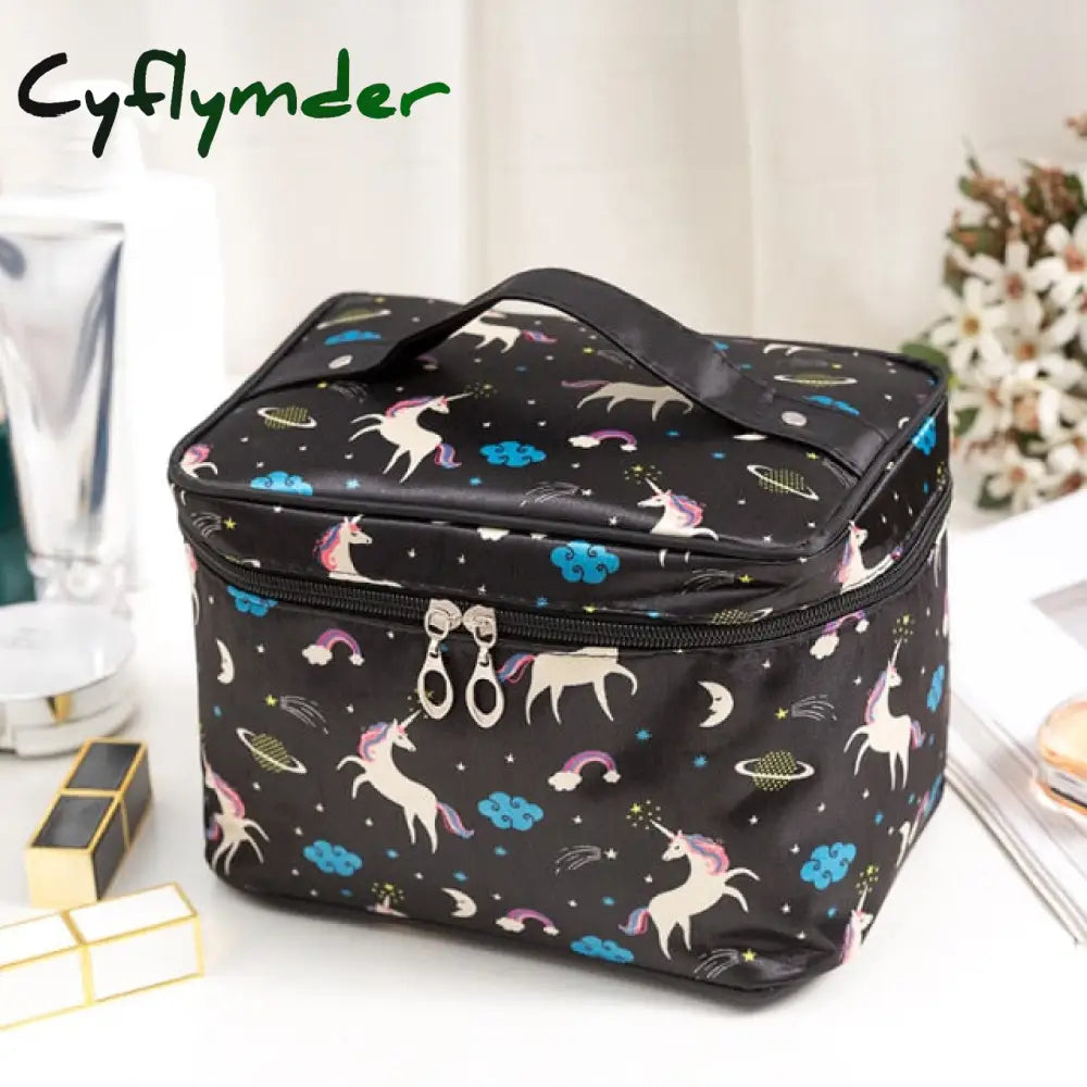 Cyflymder Polyester Multifunction Women Cosmetic Bag Travel Toiletries Storage Organize Handbag