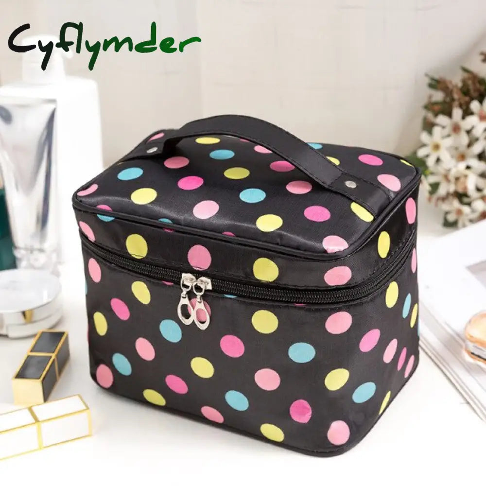 Cyflymder Polyester Multifunction Women Cosmetic Bag Travel Toiletries Storage Organize Handbag