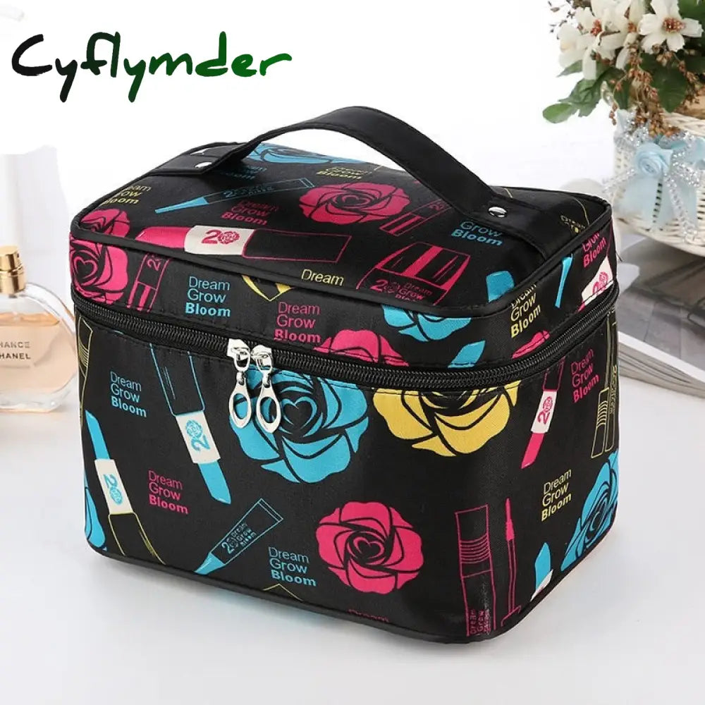 Cyflymder Polyester Multifunction Women Cosmetic Bag Travel Toiletries Storage Organize Handbag