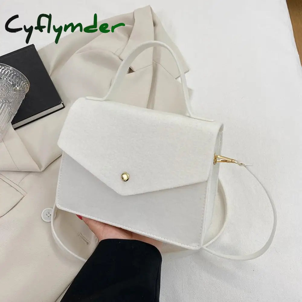 Cyflymder Popular Women Solid Color Handbags New Fashion Shoulder Bags Non-Woven Fabric Crossbody