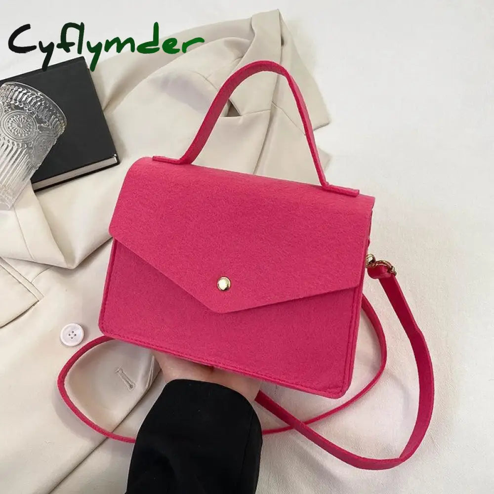 Cyflymder Popular Women Solid Color Handbags New Fashion Shoulder Bags Non-Woven Fabric Crossbody