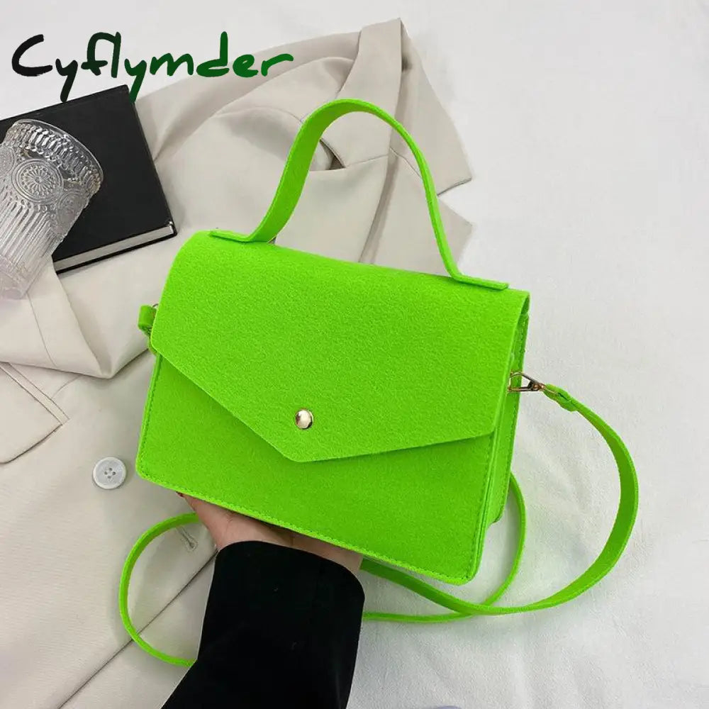 Cyflymder Popular Women Solid Color Handbags New Fashion Shoulder Bags Non-Woven Fabric Crossbody