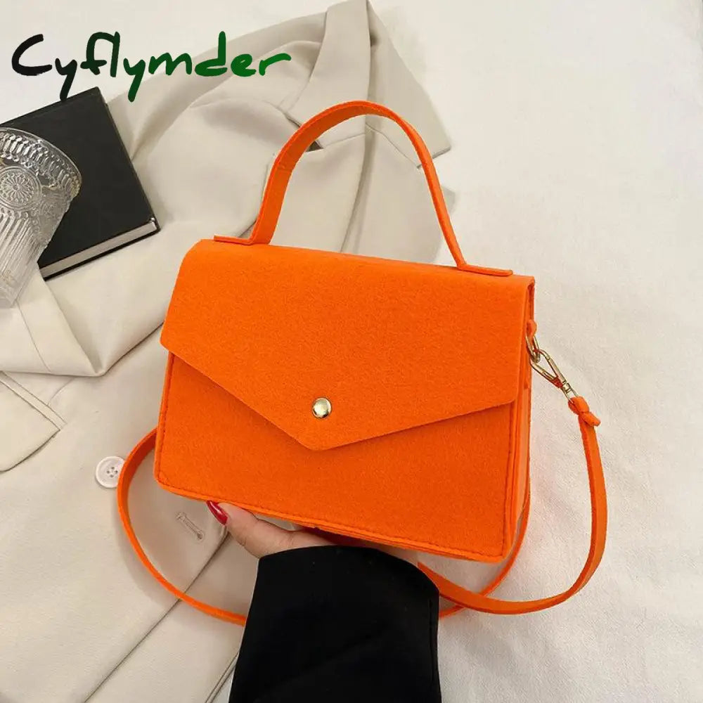 Cyflymder Popular Women Solid Color Handbags New Fashion Shoulder Bags Non-Woven Fabric Crossbody
