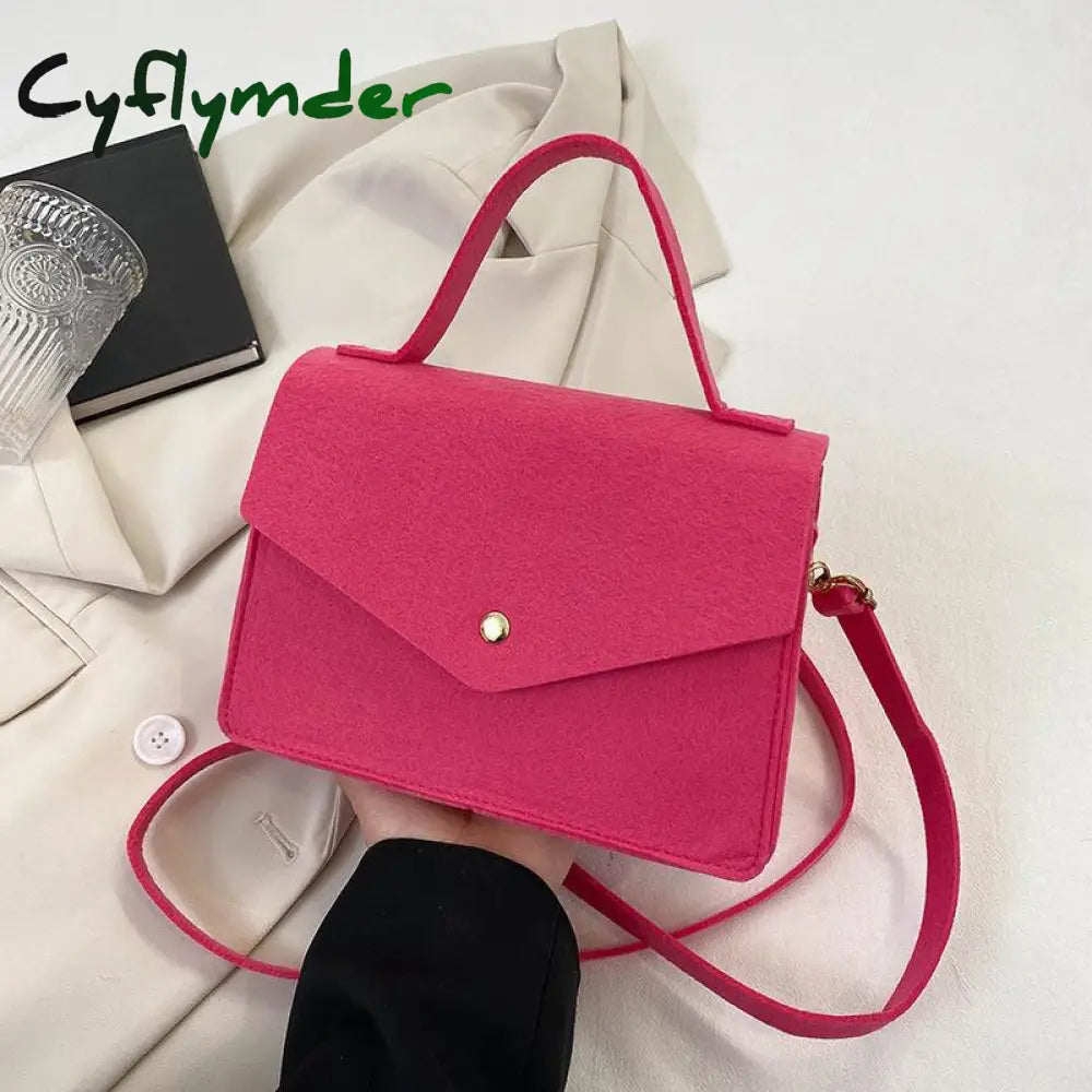 Cyflymder Popular Women Solid Color Handbags New Fashion Shoulder Bags Non-Woven Fabric Crossbody