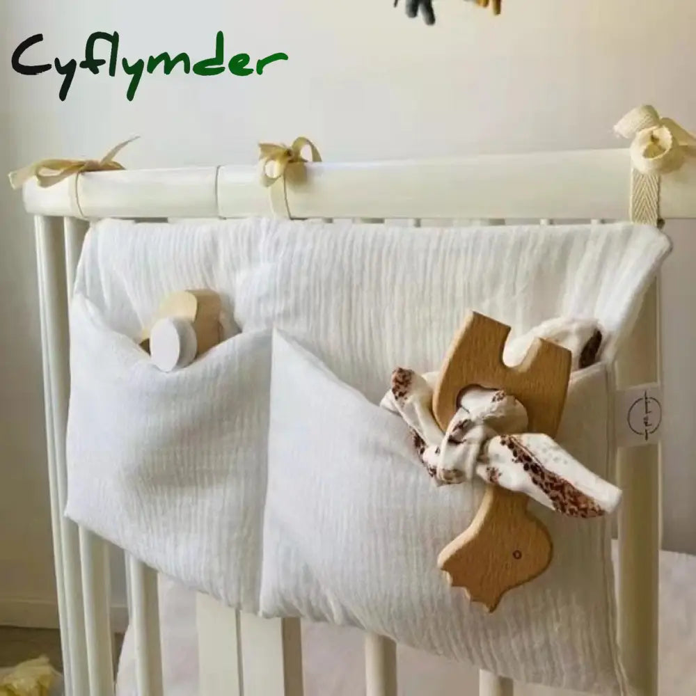 Cyflymder Portable Baby Crib Storage Bag Nappy Organizer Multifunctional Newborn Bed Headboard