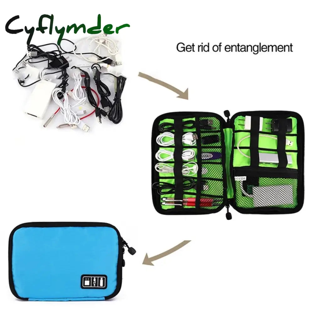 Cyflymder Portable Cable Organizer Bag Travel Digital Electronic Accessories Storage Usb Charger