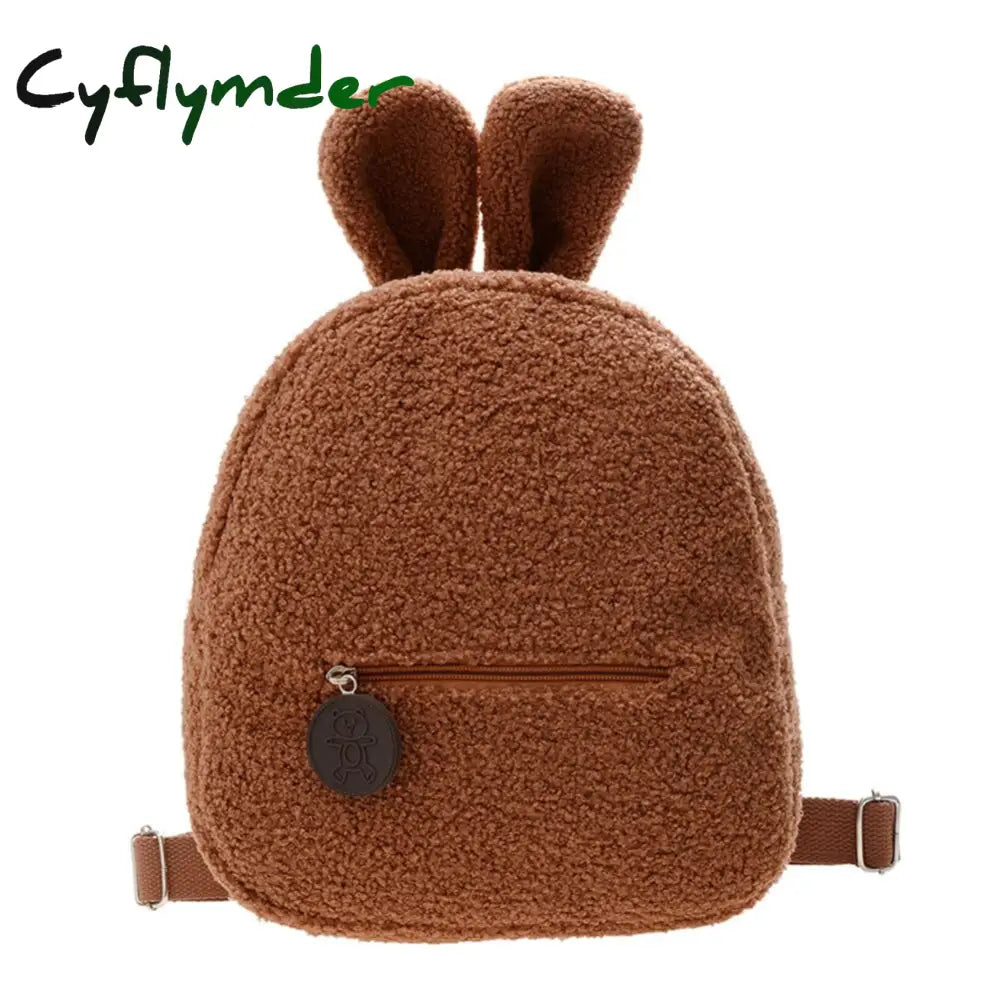 Cyflymder Portable Children Travel Shopping Rucksacks Casual Autumn Winter Lamb Fleece Women’s