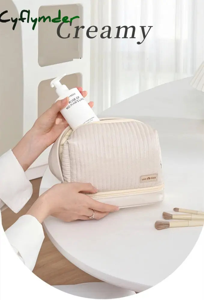 Cyflymder Portable Cosmetic Bags Women Travel Dry Wet Separation Makeup Storage Handbag Overnight