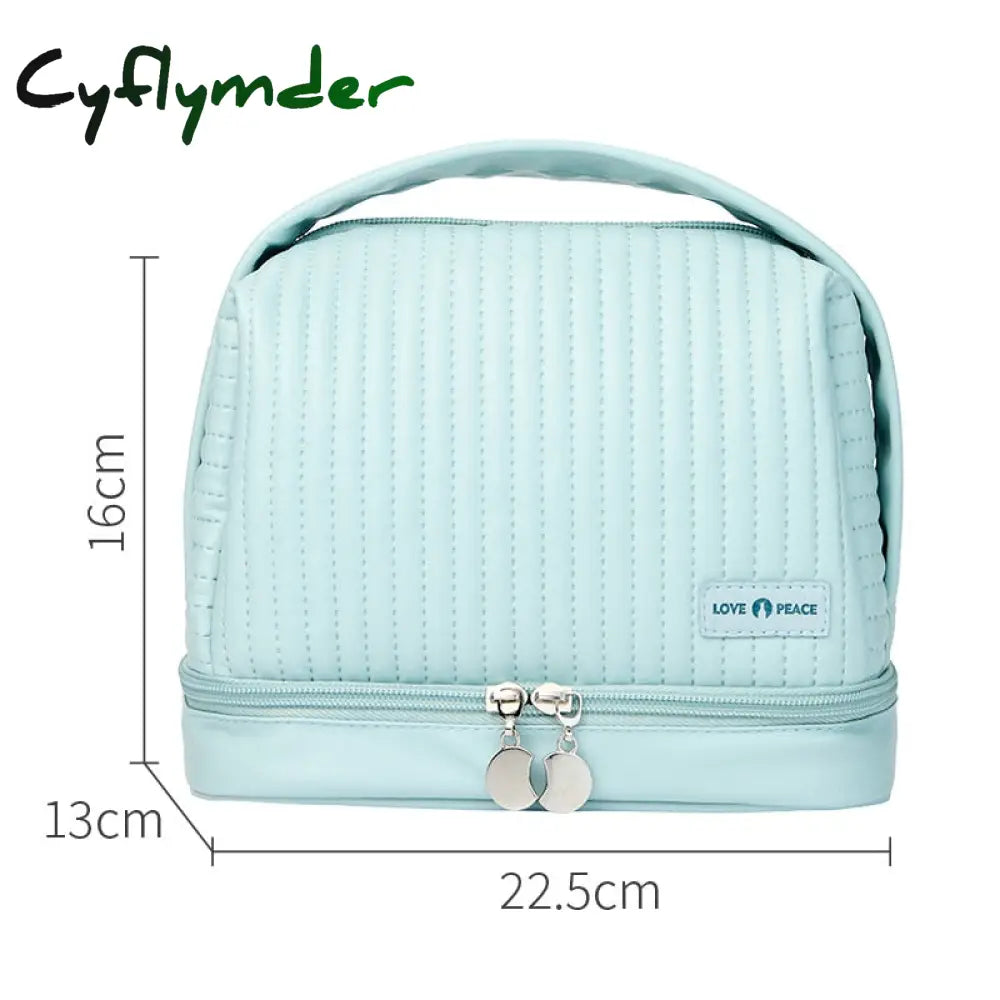 Cyflymder Portable Cosmetic Bags Women Travel Dry Wet Separation Makeup Storage Handbag Overnight