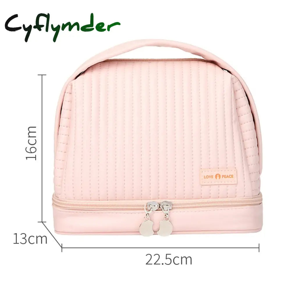 Cyflymder Portable Cosmetic Bags Women Travel Dry Wet Separation Makeup Storage Handbag Overnight
