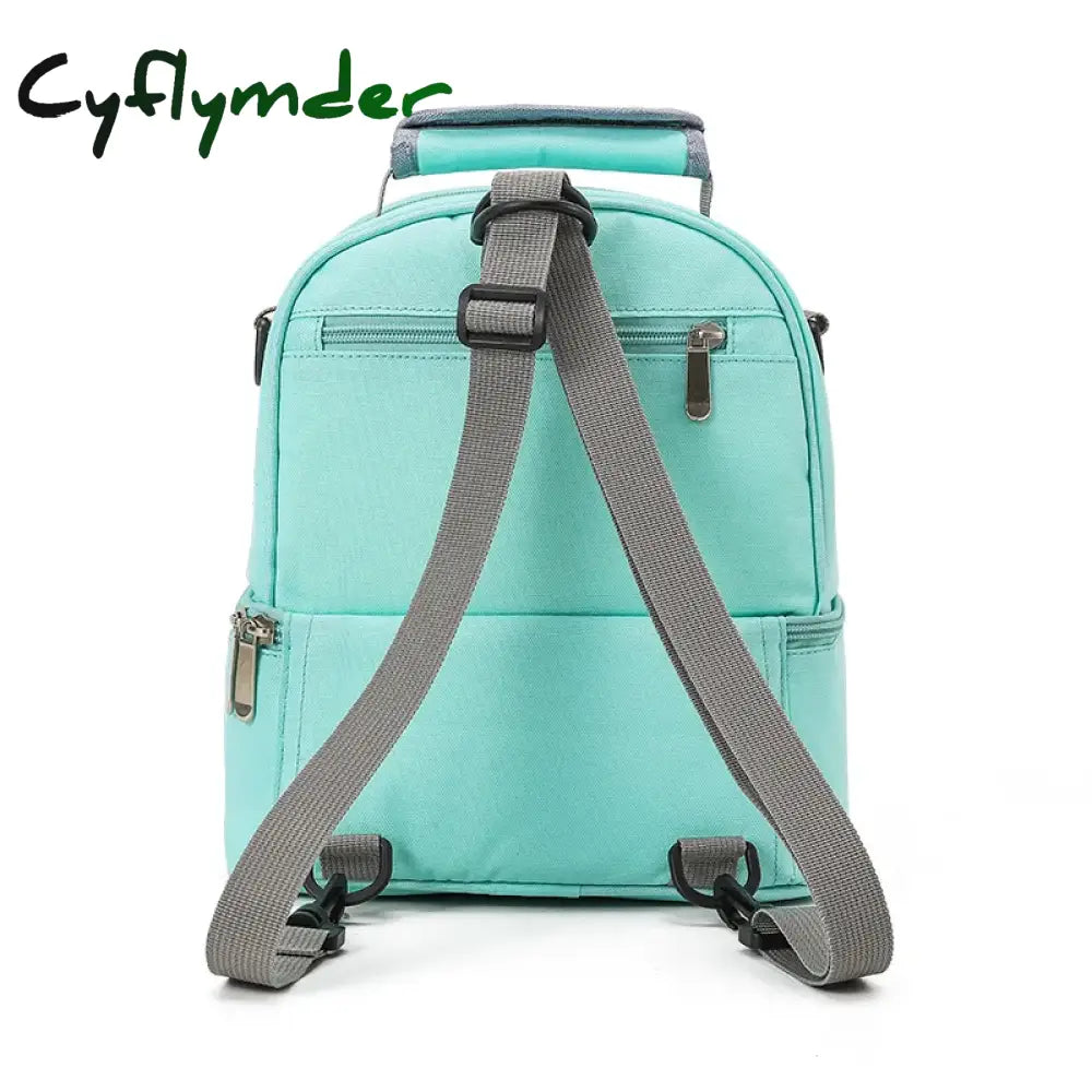 Cyflymder Portable Double Layer Cooler Lunch Bag Oxford Cloth Thermal Insulated Picnic Food Bento