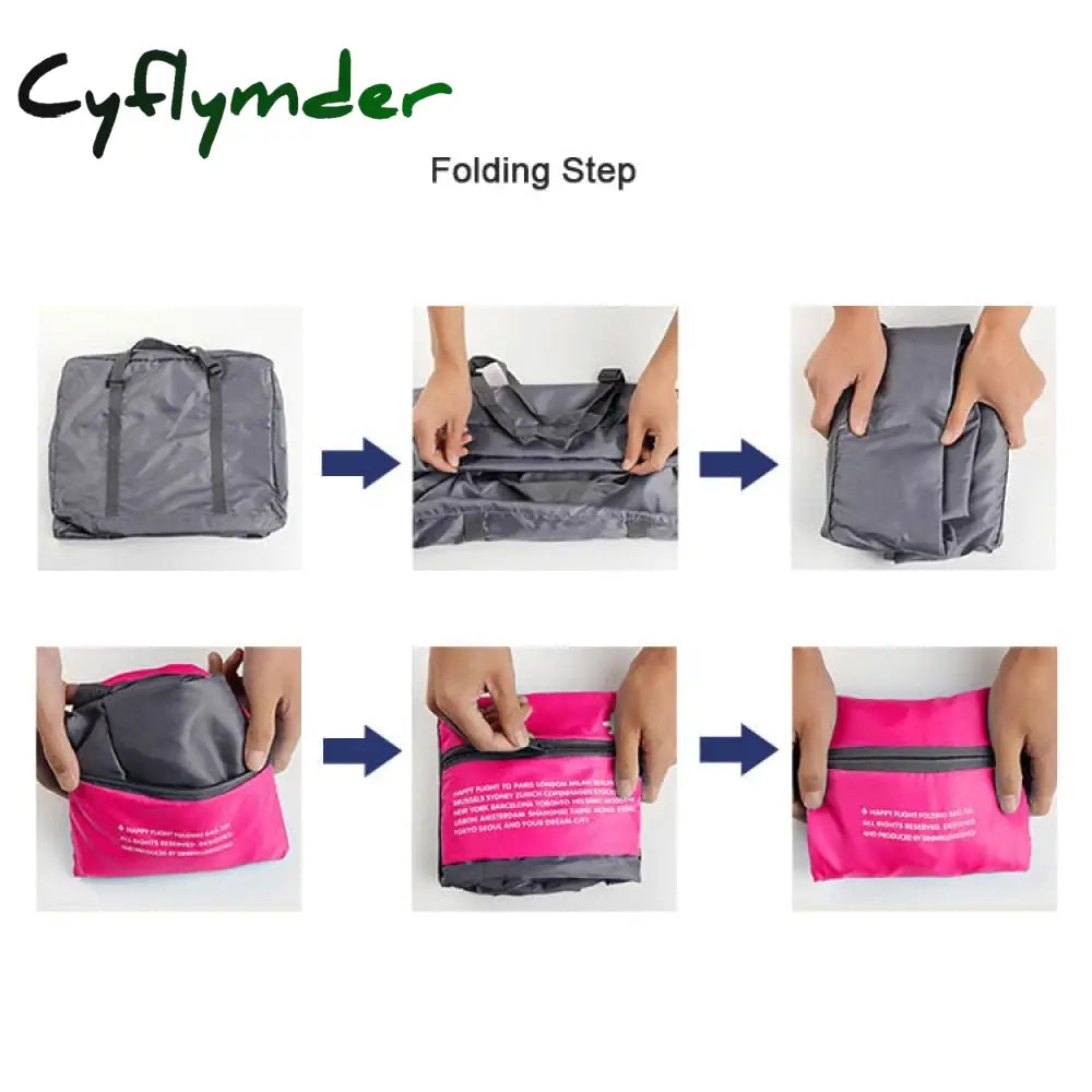 Cyflymder Portable Folding Casual Travel Bag Large Capacity Weekend Duffle Women Men Handbags