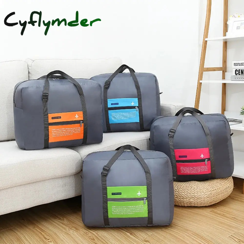 Cyflymder Portable Folding Casual Travel Bag Large Capacity Weekend Duffle Women Men Handbags