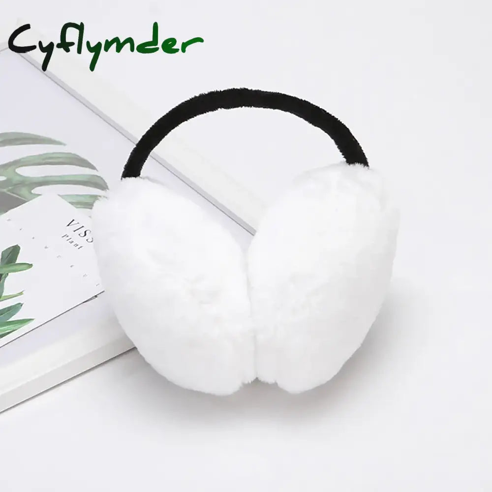 Cyflymder Portable Folding Winter Warm Earmuffs Fashion Solid Color Earflap Outdoor Cold Protection Soft Plush Ear