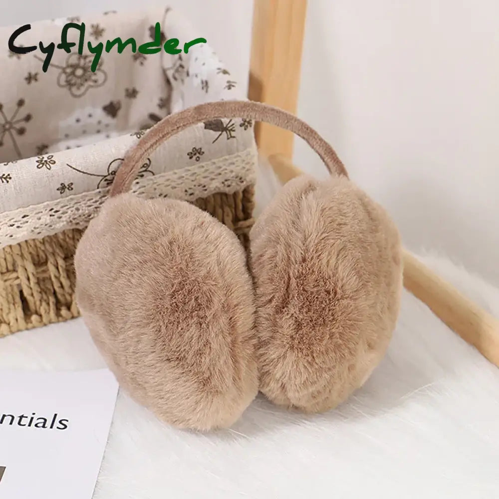 Cyflymder Portable Folding Winter Warm Earmuffs Fashion Solid Color Earflap Outdoor Cold Protection Soft Plush Ear