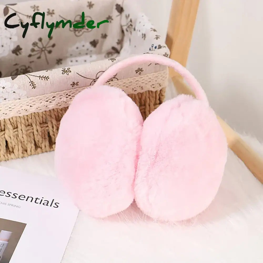 Cyflymder Portable Folding Winter Warm Earmuffs Fashion Solid Color Earflap Outdoor Cold Protection Soft Plush Ear