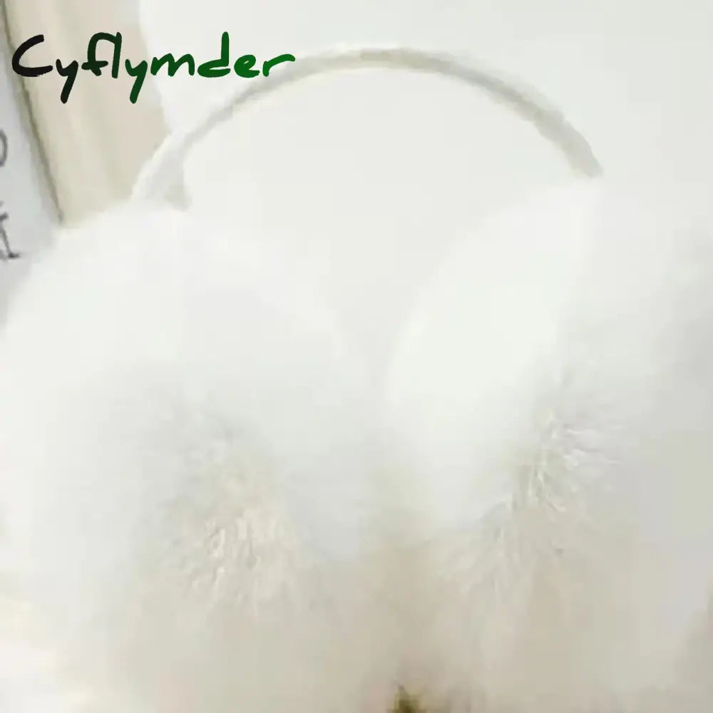 Cyflymder Portable Folding Winter Warm Earmuffs Fashion Solid Color Earflap Outdoor Cold Protection Soft Plush Ear