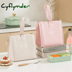 Cyflymder Portable Insulated Crossbody Lunch Bags Waterproof Pu Large Capacity Food Bento Thermal