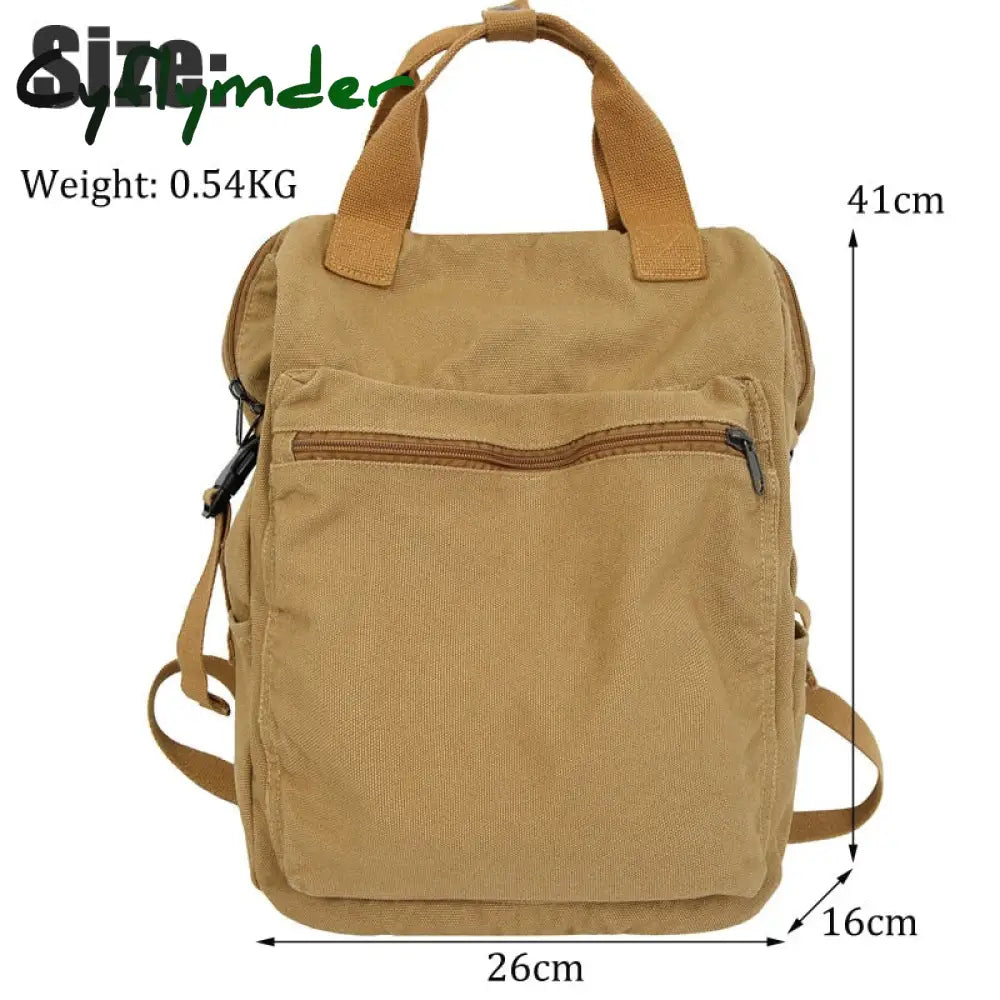 Cyflymder Portable Ladies Canvas School Backpack Trendy Cool Boy Girl Travel Student Bag Male