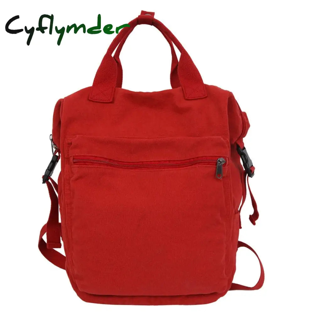 Cyflymder Portable Ladies Canvas School Backpack Trendy Cool Boy Girl Travel Student Bag Male