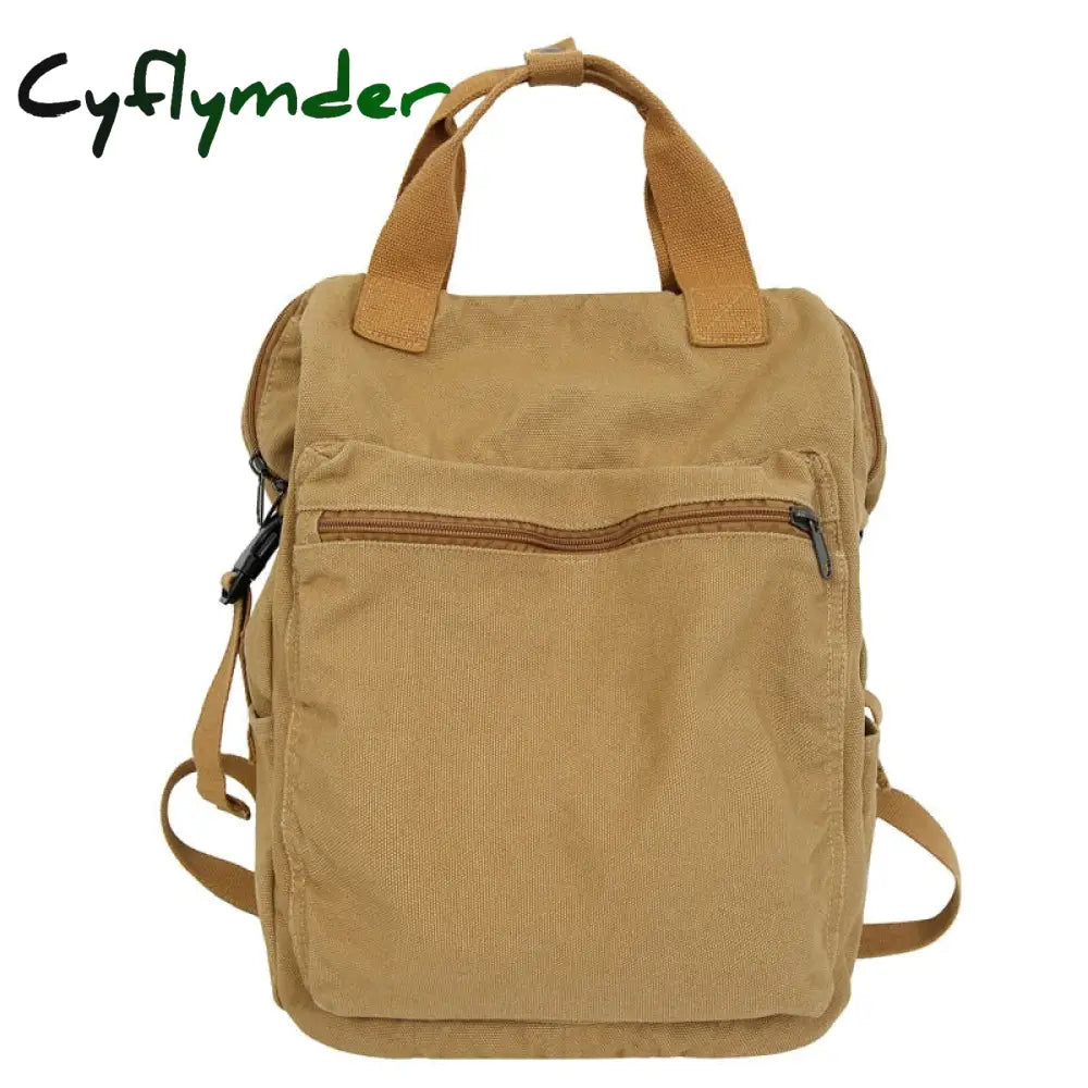 Cyflymder Portable Ladies Canvas School Backpack Trendy Cool Boy Girl Travel Student Bag Male