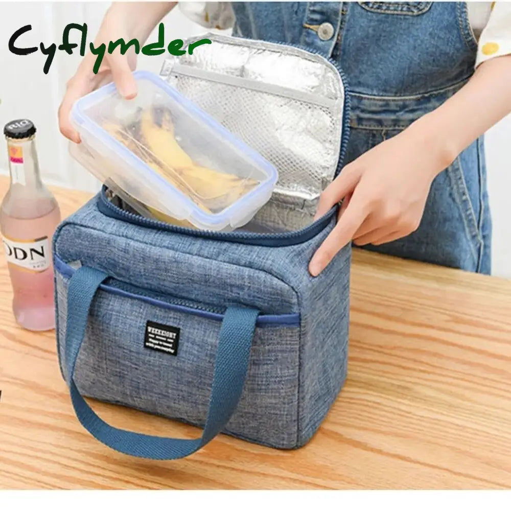 Cyflymder Portable Lunch Bag New Thermal Insulated Box Tote Cooler Handbag Bento Pouch Dinner