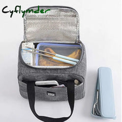 Cyflymder Portable Lunch Bag New Thermal Insulated Box Tote Cooler Handbag Bento Pouch Dinner