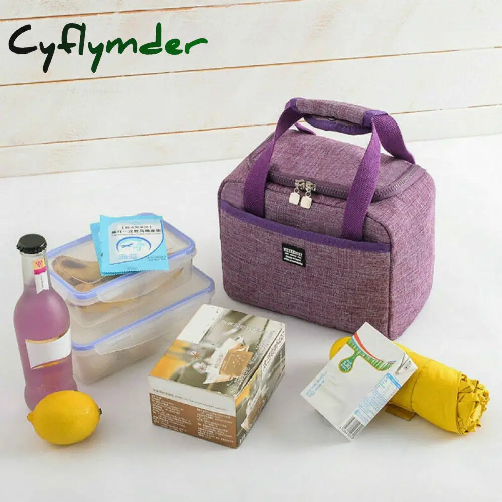 Cyflymder Portable Lunch Bag New Thermal Insulated Box Tote Cooler Handbag Bento Pouch Dinner