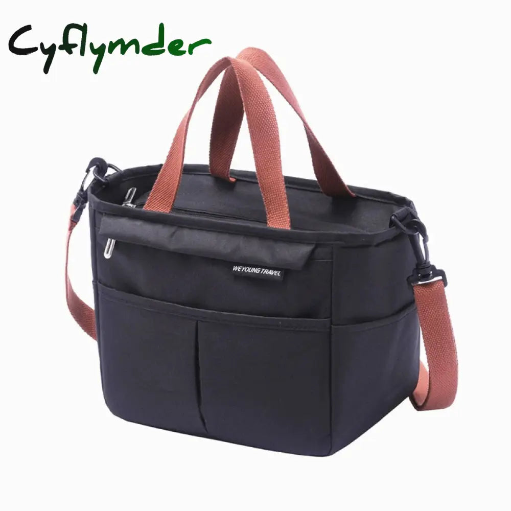Cyflymder Portable Lunch Box Insulated Thermal Bag Picnic Food Cooler Pouch Large Capacity Shoulder