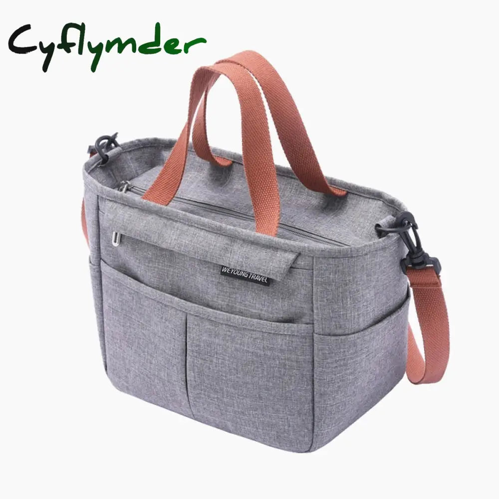Cyflymder Portable Lunch Box Insulated Thermal Bag Picnic Food Cooler Pouch Large Capacity Shoulder