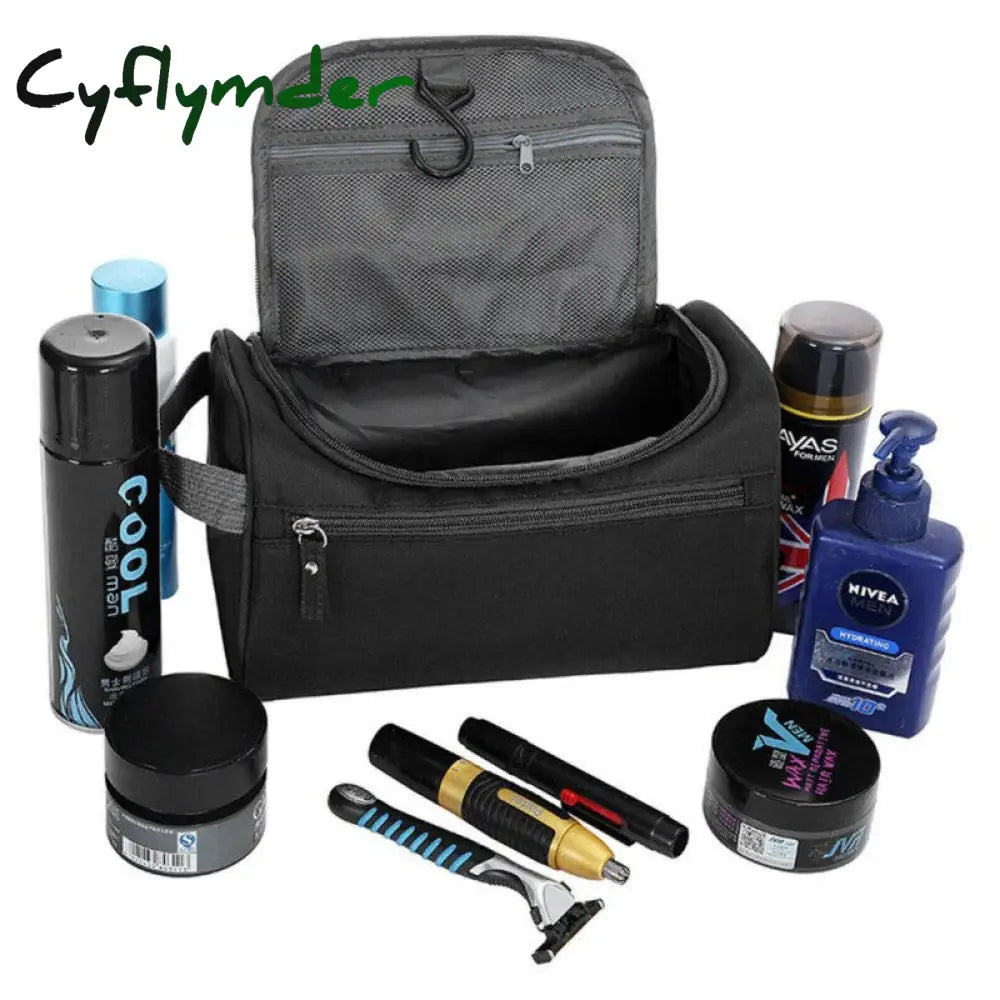 Cyflymder Portable Makeup Bag Unisex Capacity Waterproof Cosmetic Organizer Toiletry Hanging Case