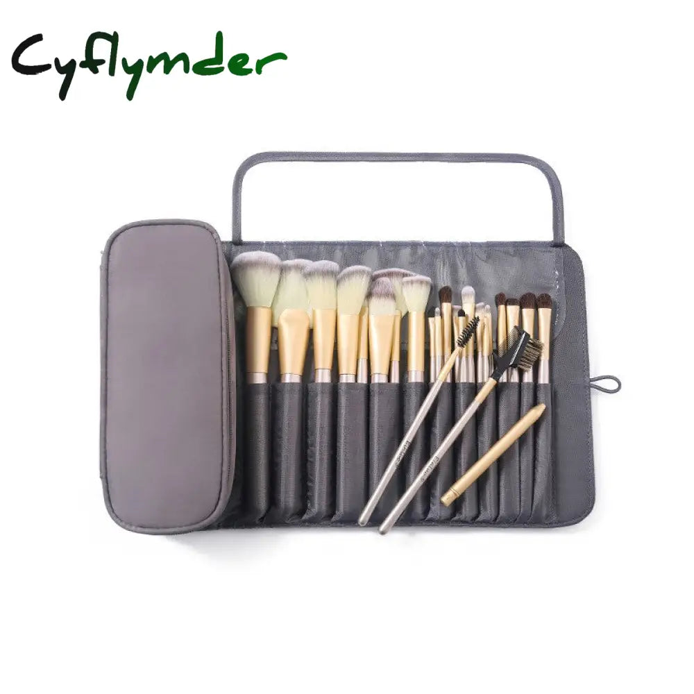 Cyflymder Portable Makeup Brush Bag - Organize Your Cosmetics And Travel In Style (Black) Storage