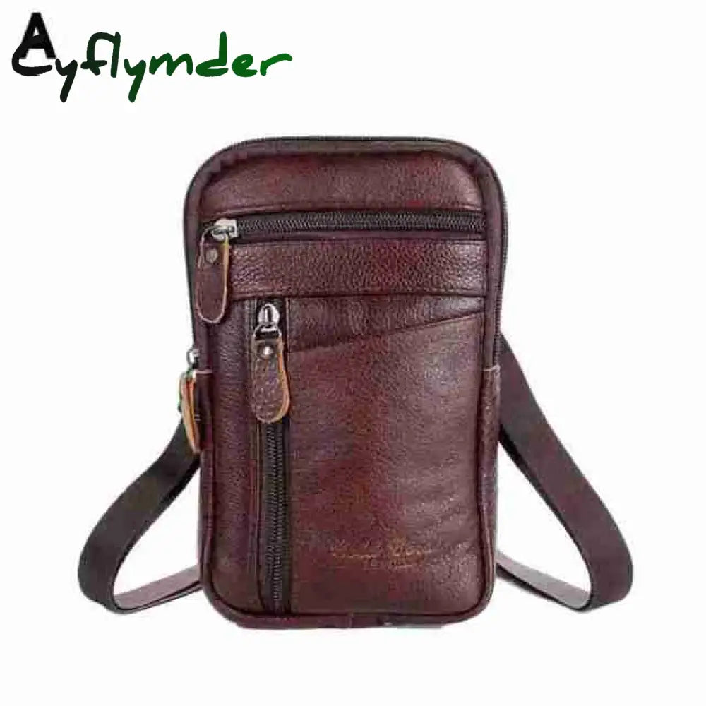 Cyflymder Portable Men’s Mobile Phone Pockets Leather Belt Clip Bag Pouch Fashion Crossbody